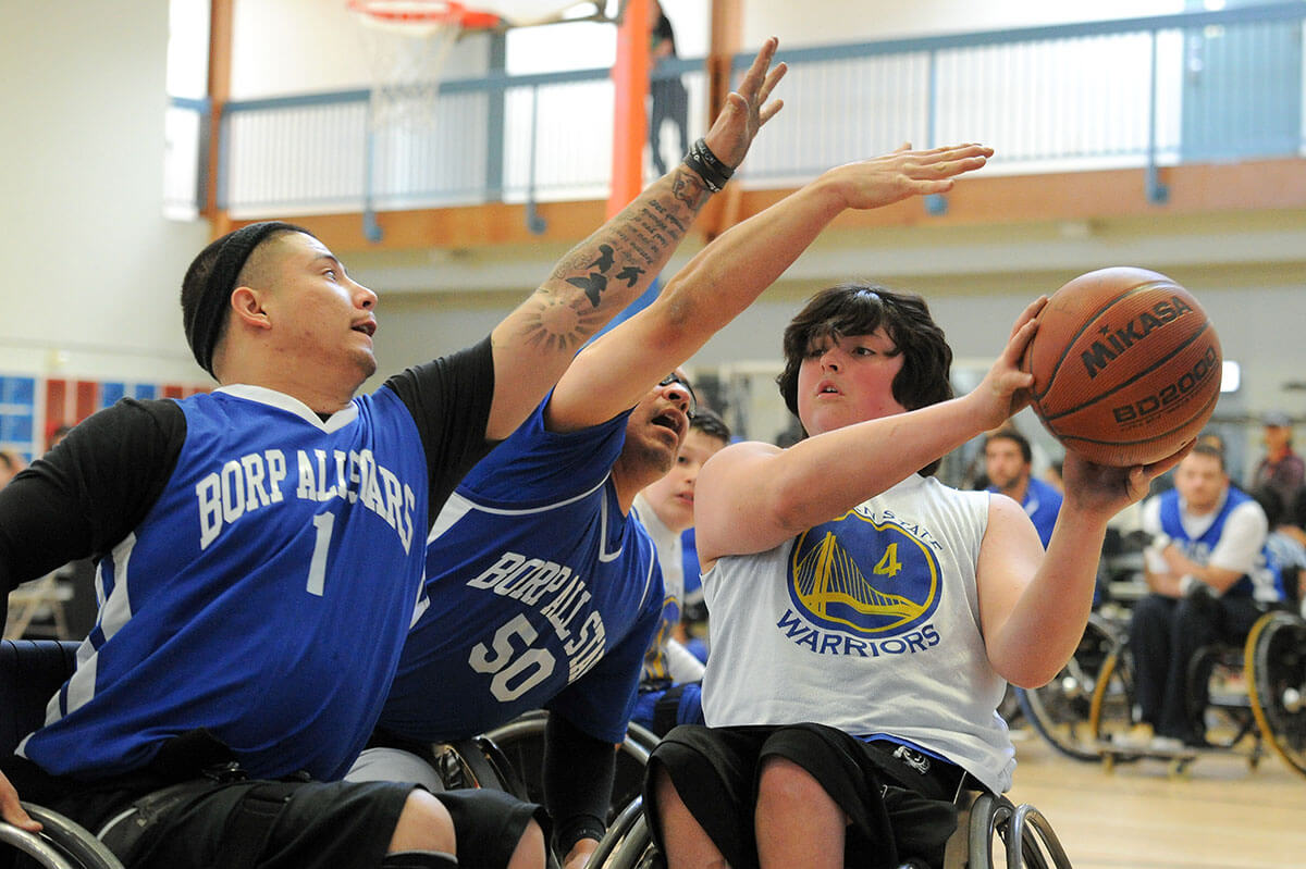 Jr. Road Warrior Koda Ahlstrom is guarded by two BORP All Stars