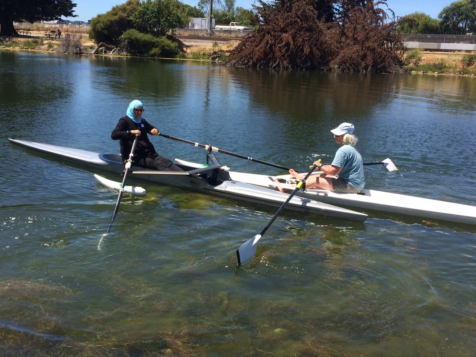 BORP Participant learns to row at Berkeley Aquatic Park
