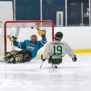 Eyan guarding the goal