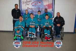 BORP youth Sharks Sled Hockey team group photo