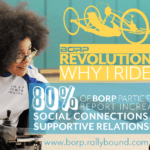 BORP Revolutoin Why I ride: 80% of all borp particpants report increased social connections and supportive relationships www.borp.rallybound.com