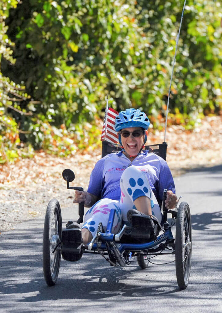 Cyclist Riding in the Revolution