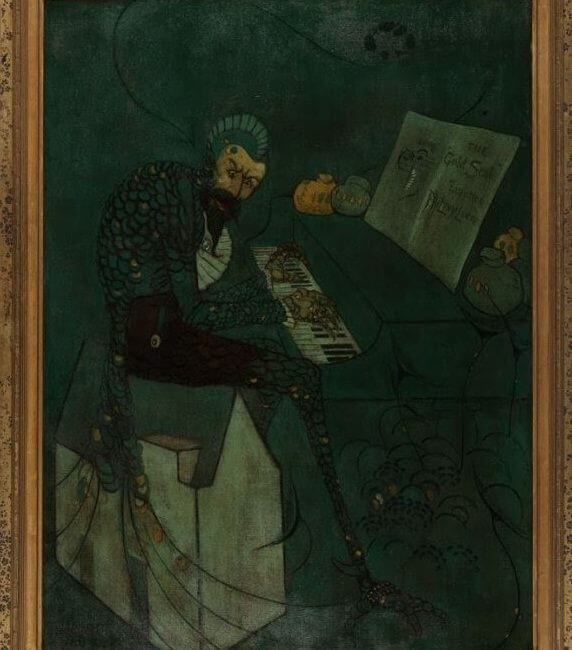 James Abbott McNeill Whistler, The Gold Scab: Eruption in Frilthy Lucre (The Creditor), 1879, oil on Canvas.
