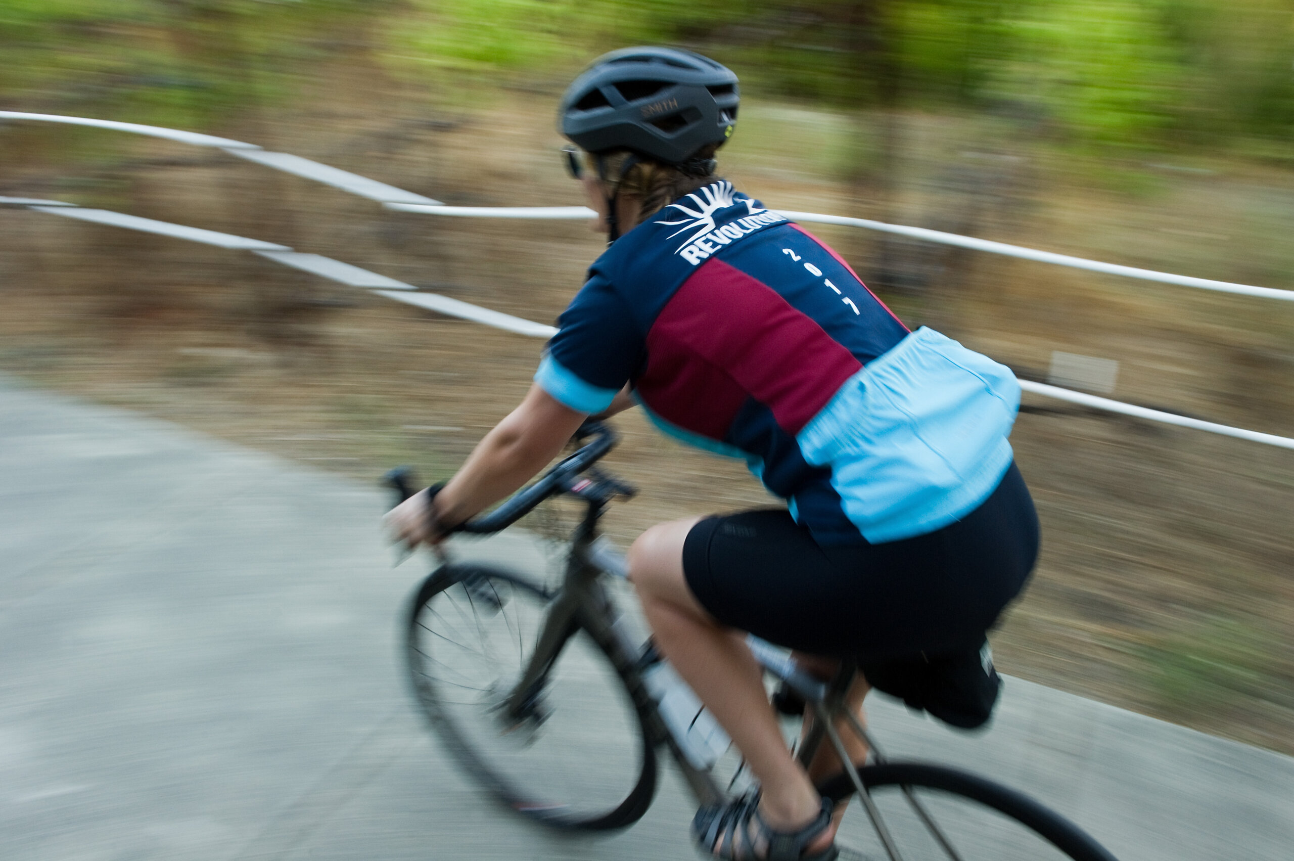 A person riding a cycle and showing the back of a cool BORP jersey with the year 2017 that I don't recognize.