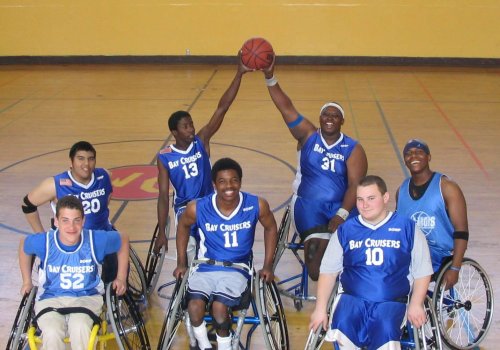 The Bay Cruisers Varsity Team celebrate winning the 2004 National Champions.